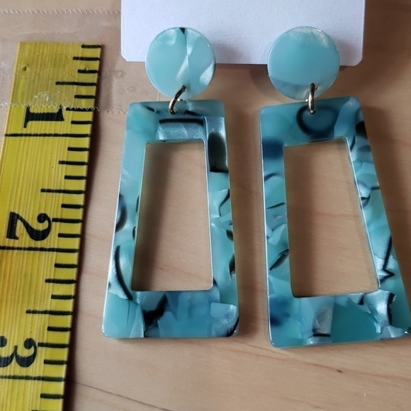 Long Geometric Earrings Nwt - Picture 4 of 5